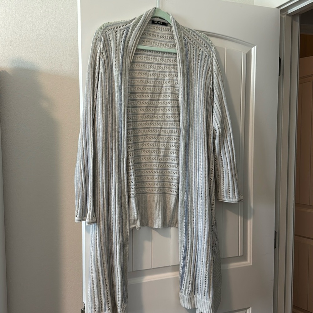 Nic + Zoe sweater, 3X. Pretty neutral colors, long front.